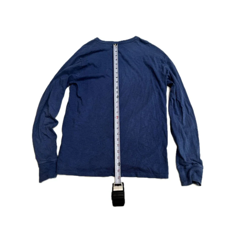 J Crew Mens Long Sleeve Shirt Medium Navy Blue Cotton Casual